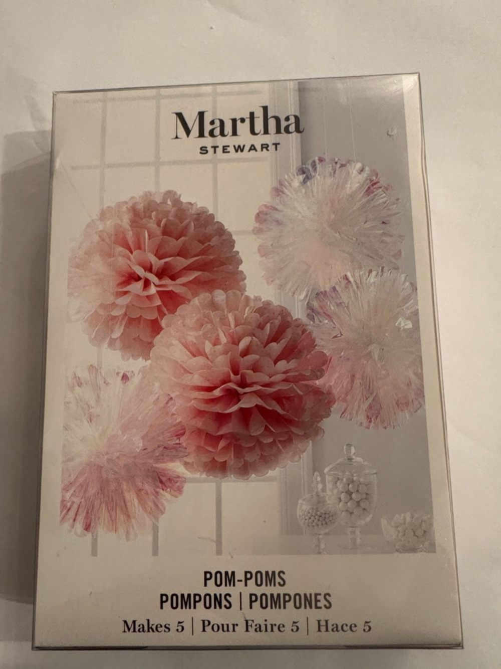 Martha Stewart Pink and White Pom-Pom Party Decorations